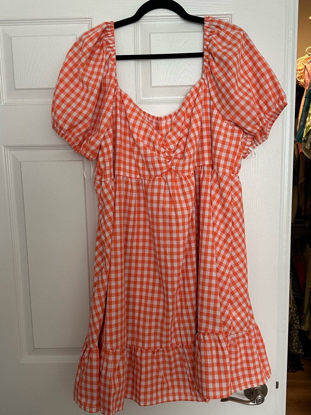 Orange and White Gingham Women’s Dress